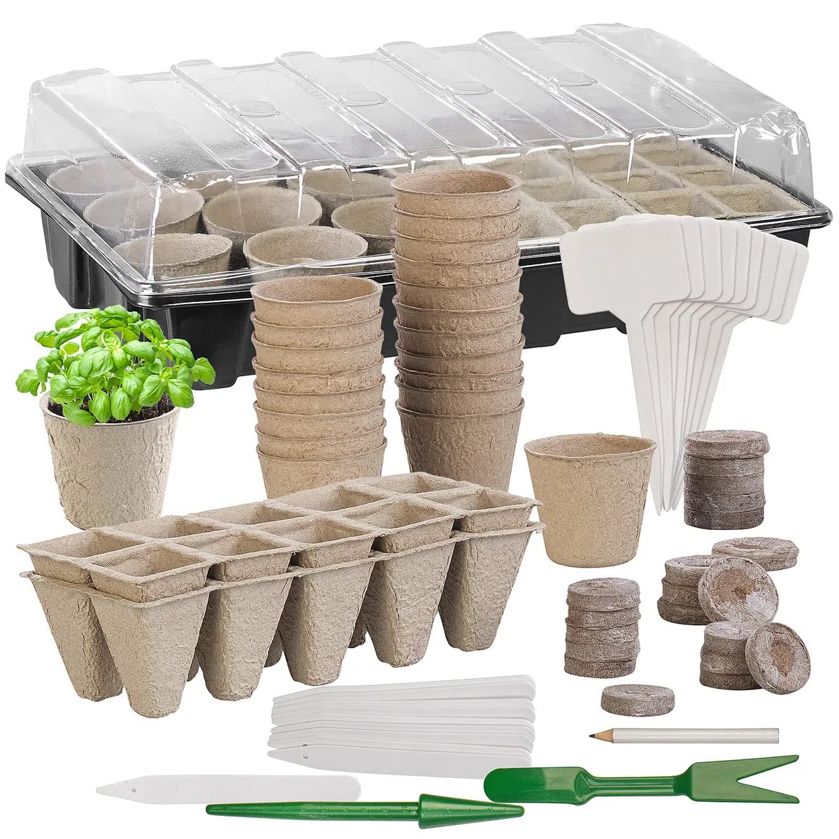 Royal Gardineer kit di germinazione: 84-pezzi Set di coltivazione delle piante, Vasi per semina biodegradabili, personalizzabili (vasi per la semina, set coltivazione piante, coltivare)