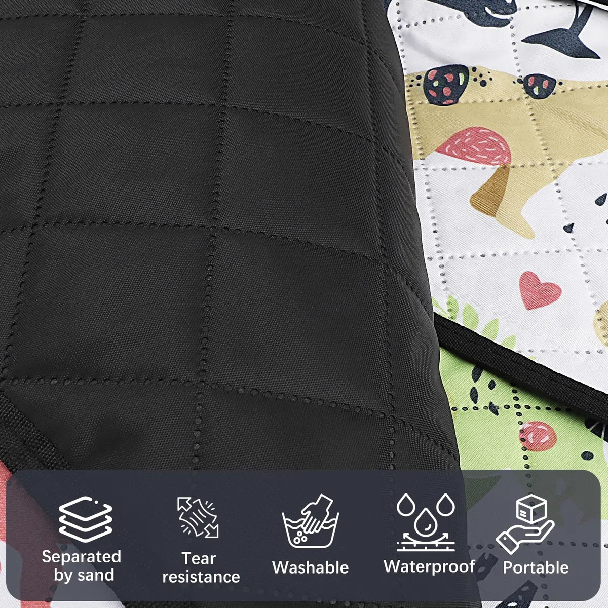 Tappetino da picnic 2 mx2m (dinosauro) - Coperta da Picnic - Picnic Blanket Impermeabile e Pieghevole | Coperta Picnic Lavabile per Spiaggia, Campeggio, Giardino, Parco