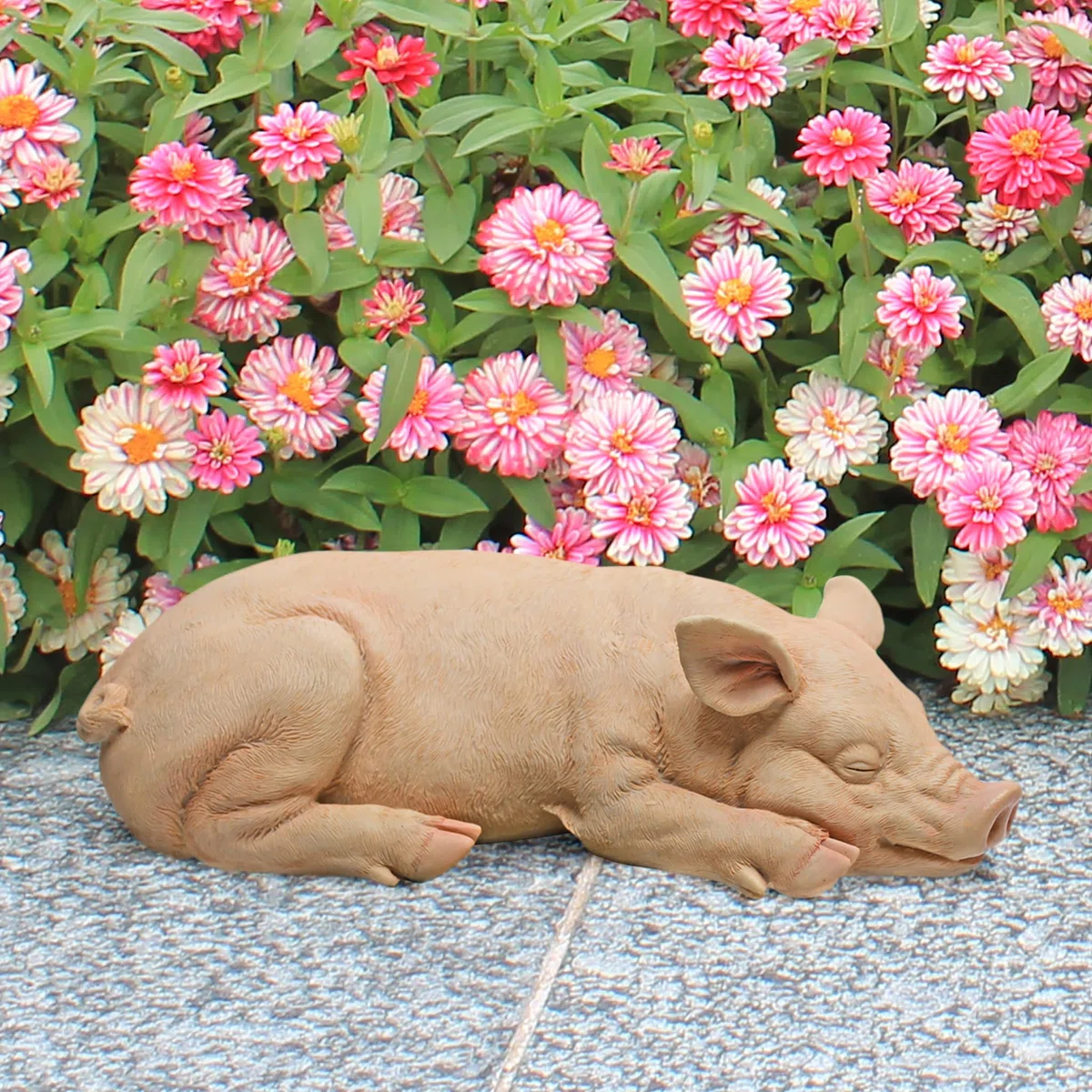 Design Toscano QM224171 Statua da Giardino Piggy: Omino del Sonno, Multicolore, 35.5x15x10 cm