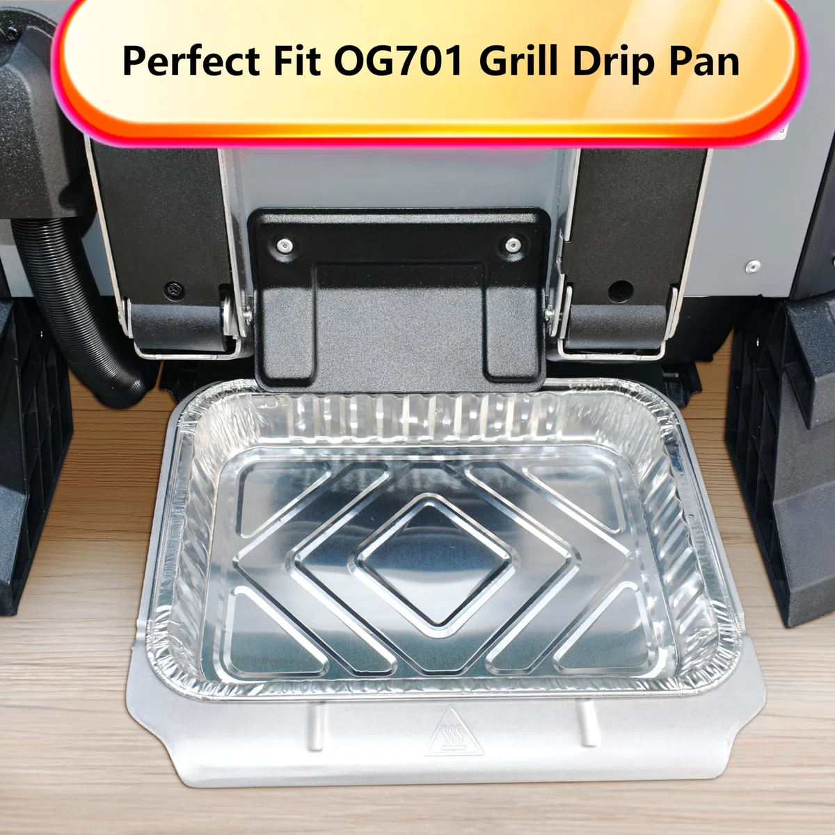 TOHONFOO Confezione da 20 fodere per padelle antigoccia per Ninja OG701 Woodfire Outdoor Grill & Smoker – Griglia in alluminio Grasso Vassoio – Coppa posteriore per accessori per piastra Ninja