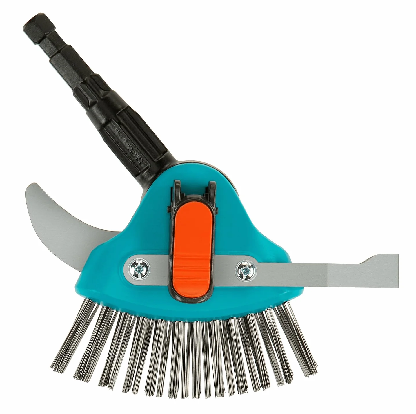 Gardena Raschietto 3in1 combisystem: ausilio giardino multifunz. per rimuovere erbacce e muschio da fughe strette e larghe, setole in metallo, lama acciaio inox. Per tutti i manici cs (03608-20)