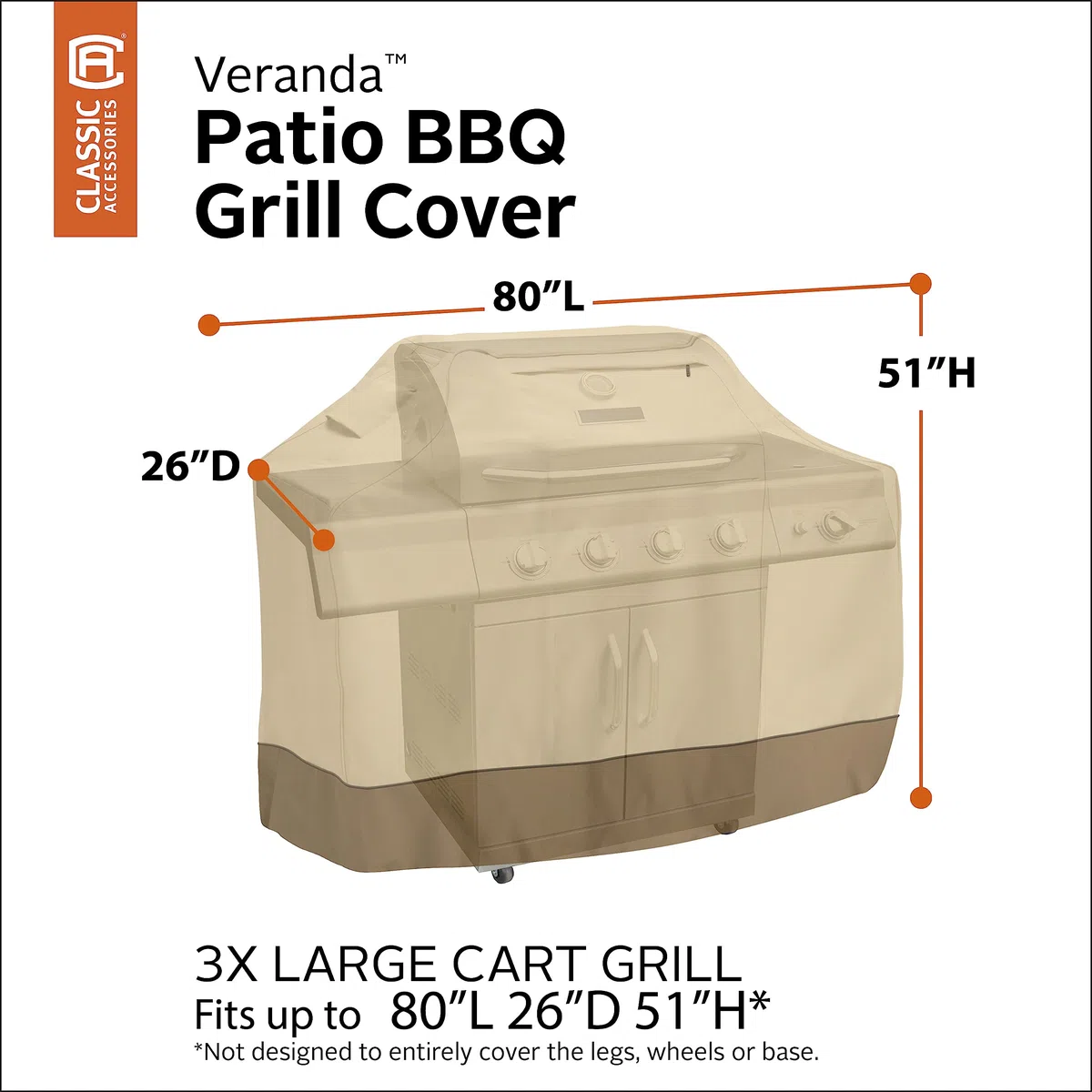 Classic Accessories Veranda 55-339-351501-00 Copertura per GRIGLIA – 3XL
