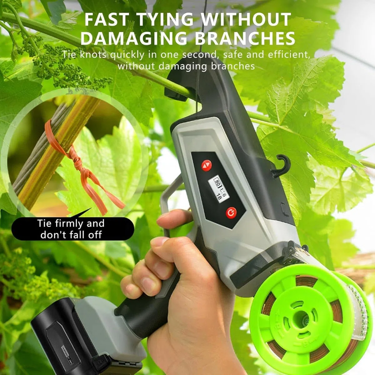 Legatrice Elettrica Per Piante, Set Per Legatura Di Rami Commerciali Con Batteria Al Litio, Utensili Per Legatura Di Vigneti Per Legatura Di Vecchi Rami, Legatrice Per Piante Da Giardino Per Pomodori
