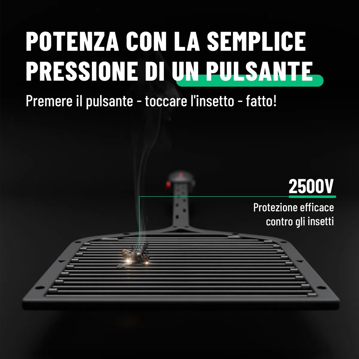 greate Racchetta Zanzare Elettrica con Batterie incluse - Plastico Racchetta Elettrica per Zanzare - 2500V