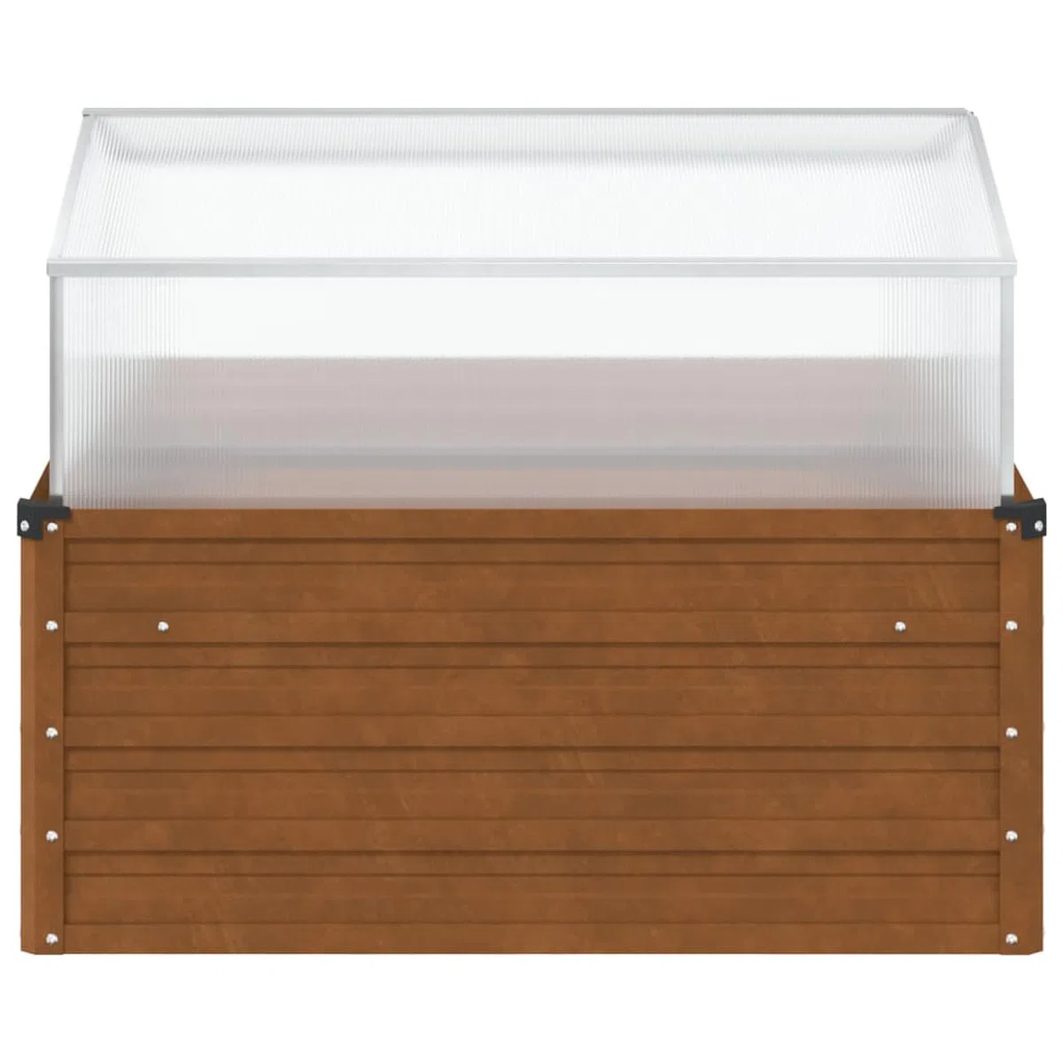 Geecher Fioriera da Giardino con Serra, per Coltivazione Indoor e Outdoor, 100x100x77 cm, in Acciaio corten e Alluminio con Pannello PC, per orto Domestico e Giardinaggio hobbistico