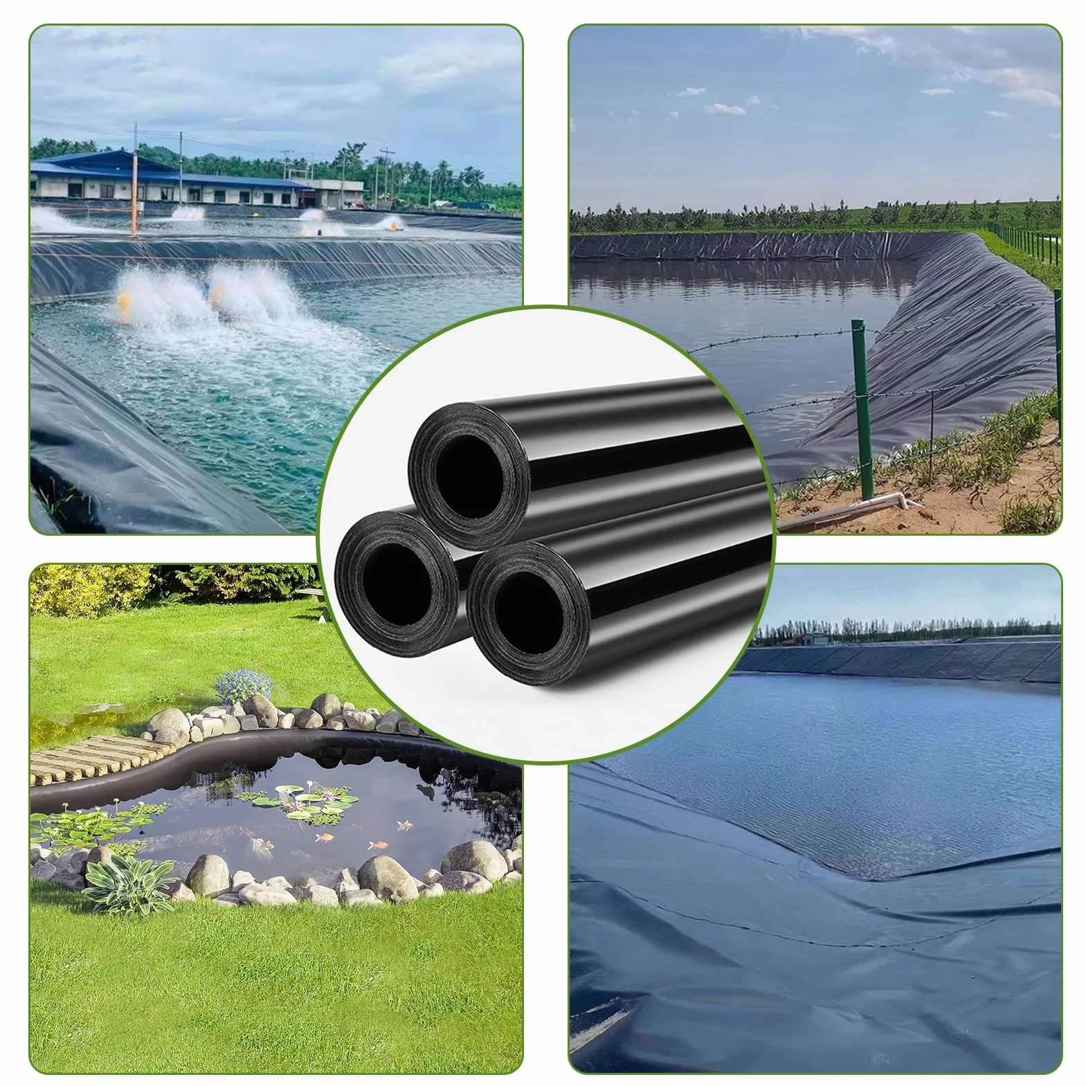 Rivestimento per stagno ad alta resistenza da 5 mm PEHD per stagni e fontane Dimensioni: 1x10m 2x8m 3x7m 4x6m 5x5m 6x12m 7x10m 8x12m 10x15mPerfetto per le caratteristiche dell'acqua