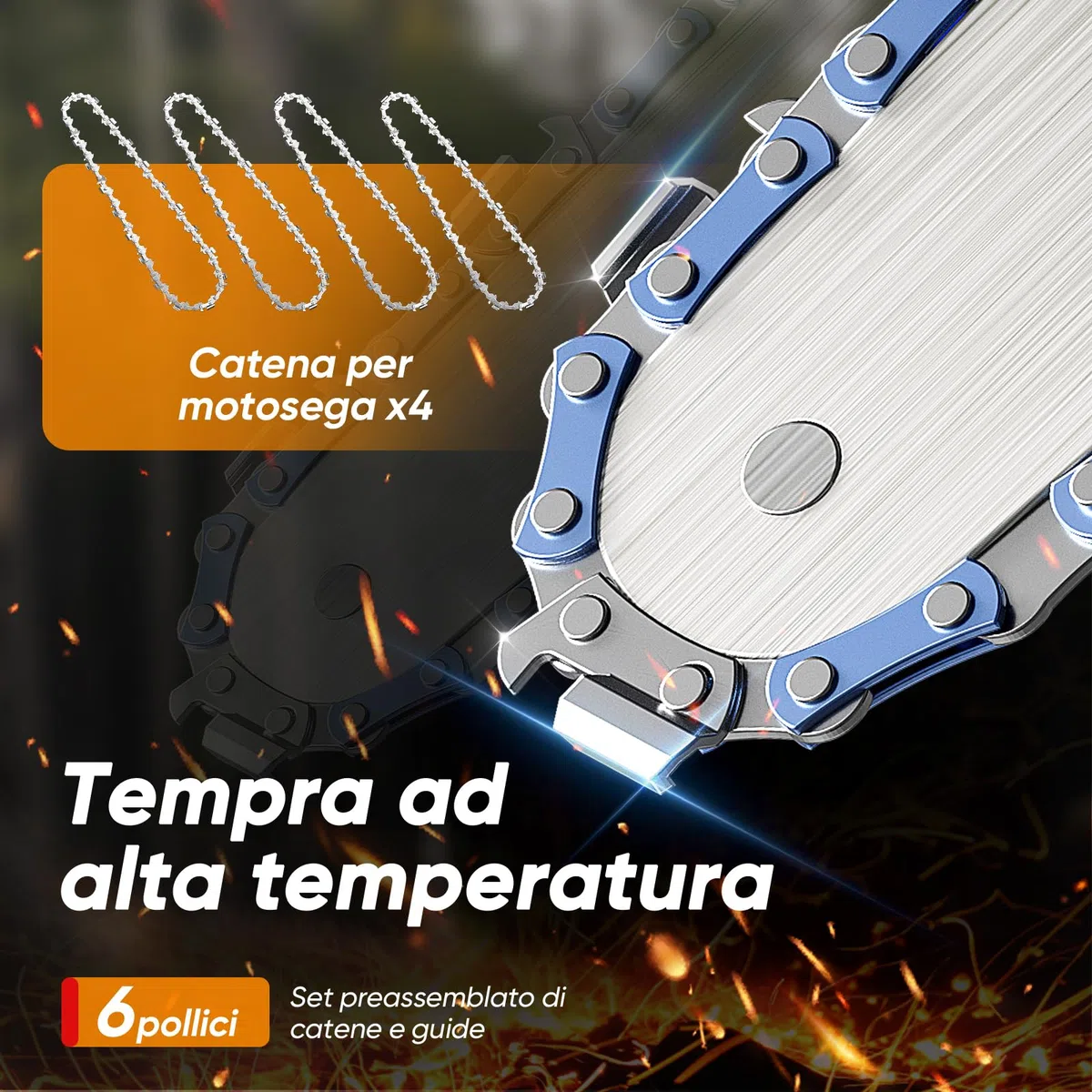 Mini Motosega a Batteria 6 Pollici, Mini Motosega Elettrica con 8000mAh Batterie, 1000W Blushless Sega a Batteria per Potatura, il Taglio Del Legno e Giardini, Elettrosega Compatibile con Makita 18V