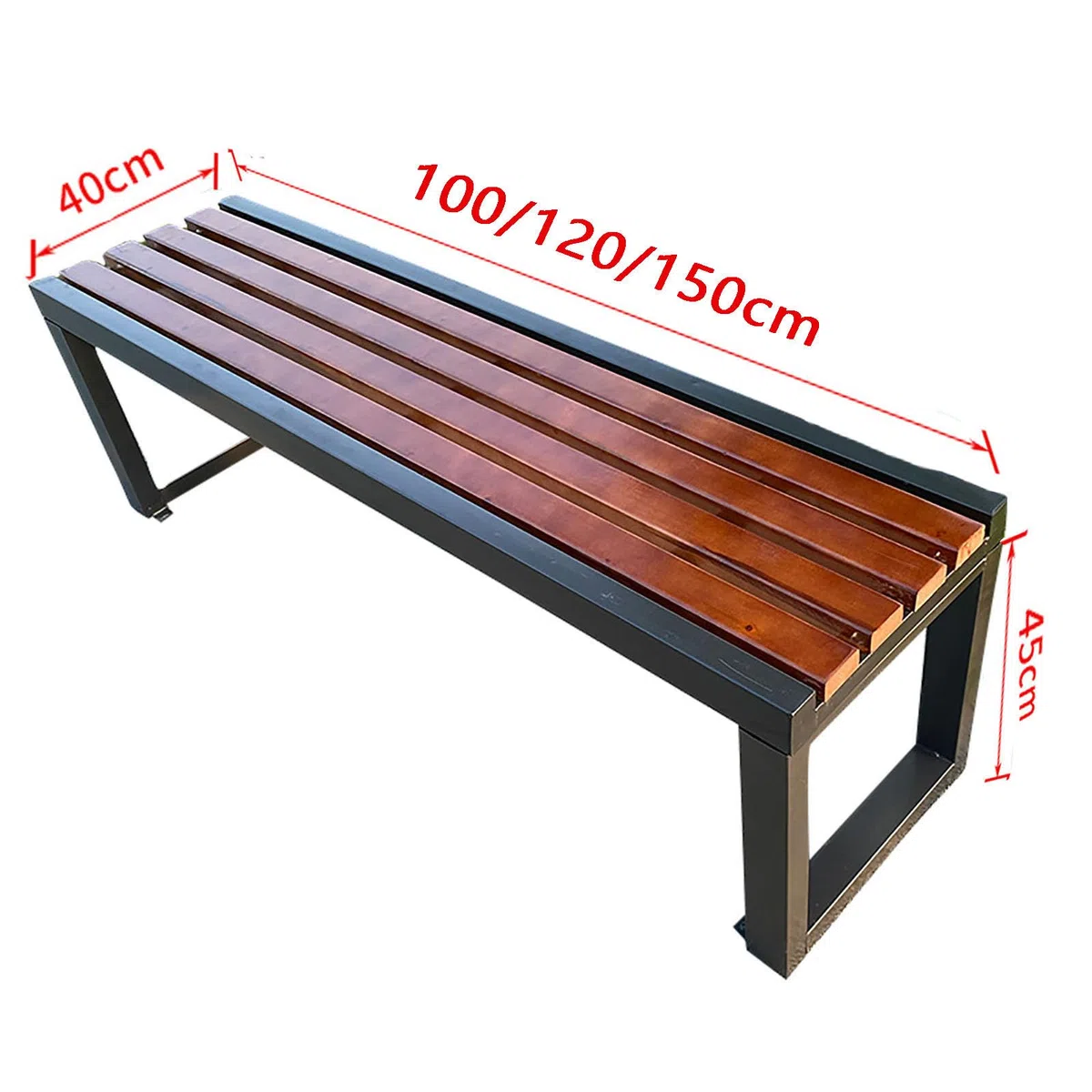 Outdoor Metal Garden 100 cm Backless Park per Ln & Deck Stagno Grigio Perfetto per Spazi Esterni Patio & Giardino Sedute