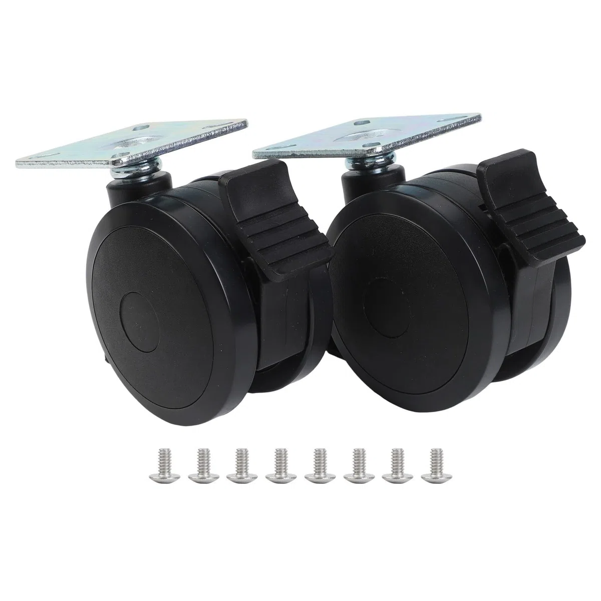 Whychstore Set di ruote di ricambio per griglie Weber Spirit serie 200/300, adatto per modelli E-210/E-215/E-310/E-315/E-320/E-330/EX-315, include 2 ruote nere da 7,4 cm con piastre di montaggio e