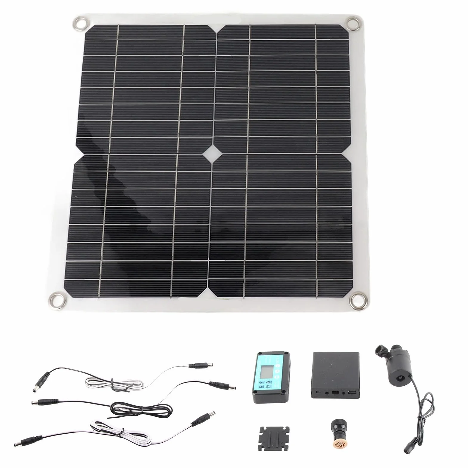 Tyenaza Kit Pompa Acqua Solare, 50 W Pannello Solare 22 W Pompa Acqua 800L/h 12 V DC a Basso Rumore Pompa Solare per Stagno per Bagni di Uccelli, Giardino, Acquario