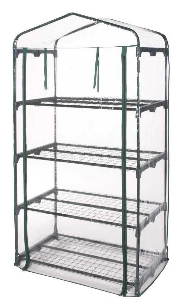 VERDELOOK Serra a 4 Ripiani in Acciaio Verniciato con Telo in PVC, 91x49x162 cm
