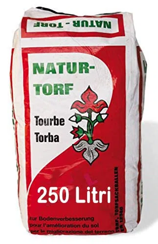 TORBA PER GIARDINAGGIO BIOLOGICA CONFEZIONE 250 LITRI CIRCA 30KG - TORBA BIONDA 0-40 NATUR TORF SACCO 250 LITRI Ideale per tutti i tipi di terreno