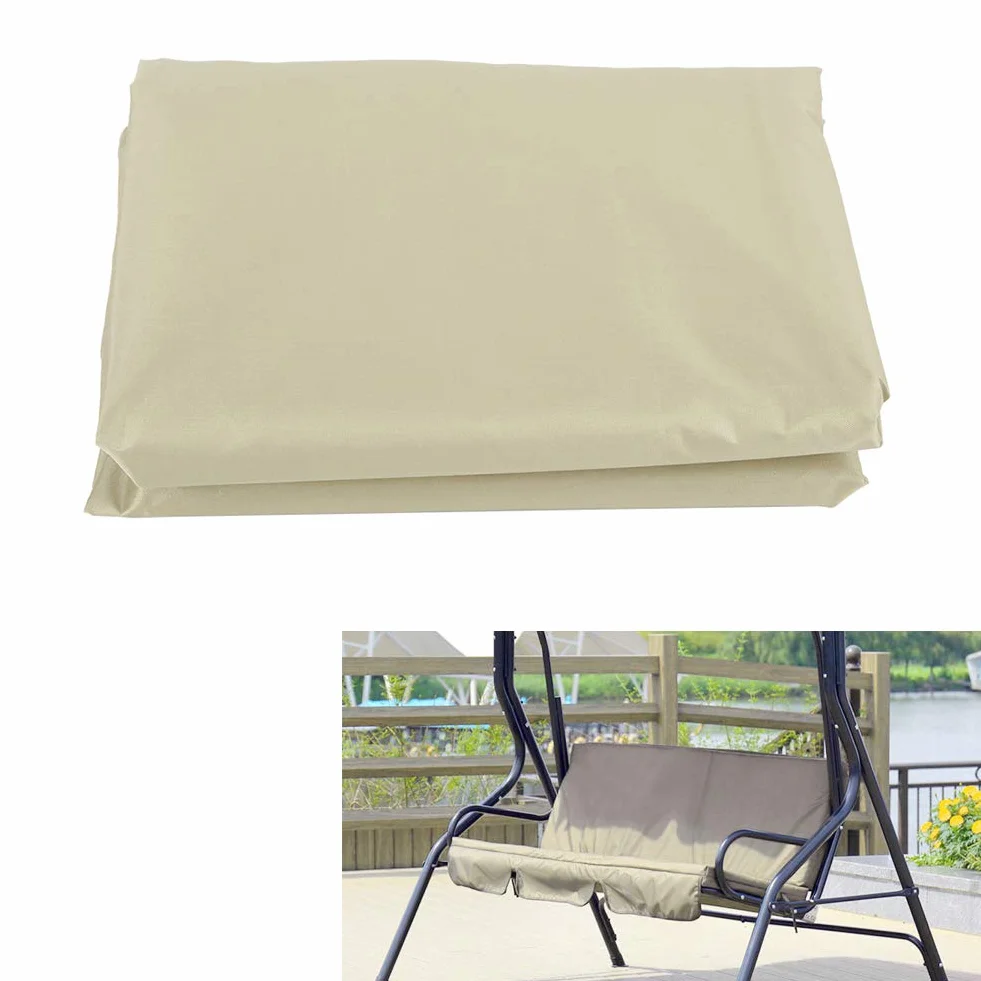 BORDSTRACT Fodera per cuscino dell'altalena, coprisedile per amaca impermeabile per sedia a dondolo per sedia a dondolo da giardino a 3 posti 150 * 50 * 10 cm(Beige)