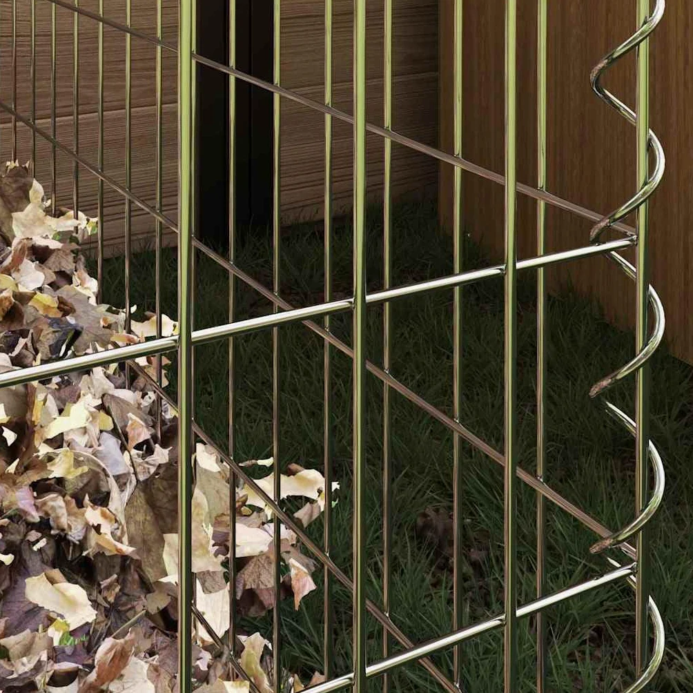 Compostiera quadrata da 100 x 100 x 50 cm, in ferro robusto per rifiuti da giardino, compostaggio efficiente, design salvaspazio, ideale per giardinieri attenti all'ambiente