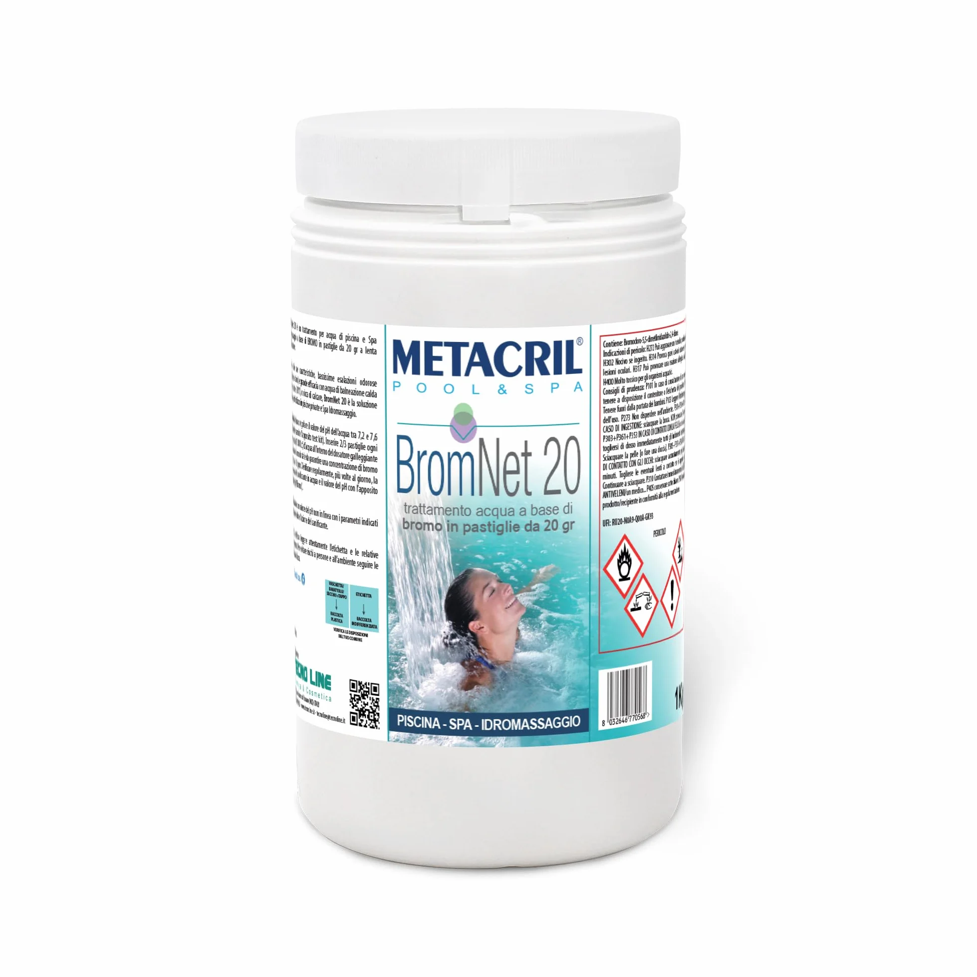 Metacril Easy Kit Bromo, Trattamento Completo per Piscina e Spa - 3 Kg | a Base di Bromo, in Pastiglie da 20 gr, per Piscina e Spa Idromassaggio di Tutte le Marche