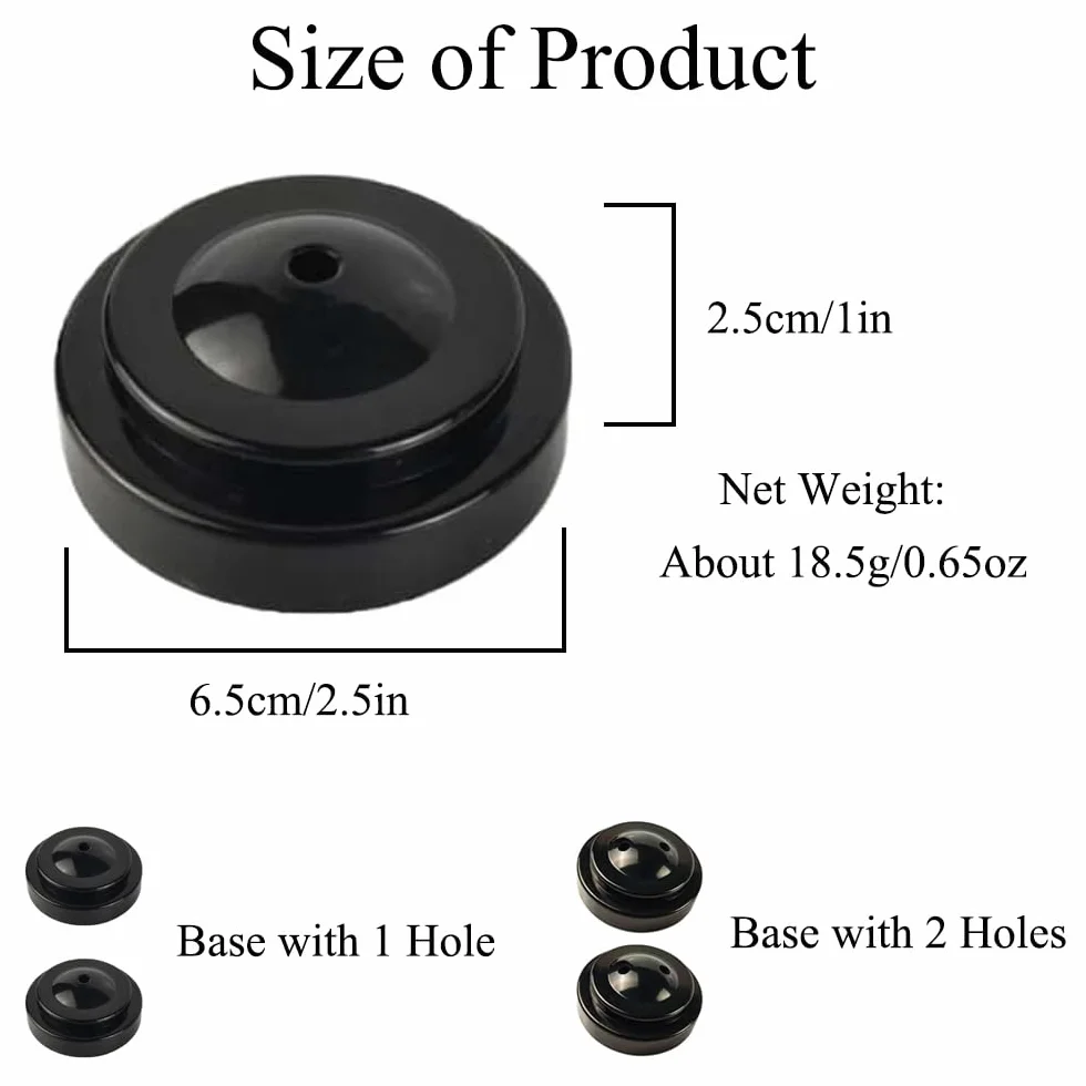20 Pezzi di Supporti per Bandiere da Scrivania Neri, Supporti per Bandiere Mini in Plastica a 1 Foro con Base Rotonda per Piccole Bandiere, Ideali per Decorazioni da Scrivania Ufficio o per Conferenze