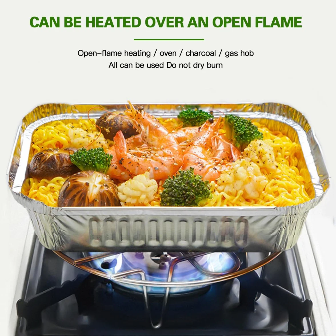 50 Pezzi Vaschette Alluminio, 1000ml Teglie Alluminio USA e Getta, Vaschetta Raccogli Grasso Barbecue Contenitori Alluminio, Contenitori Rettangolari in Alluminio per Trasporto di Cibo