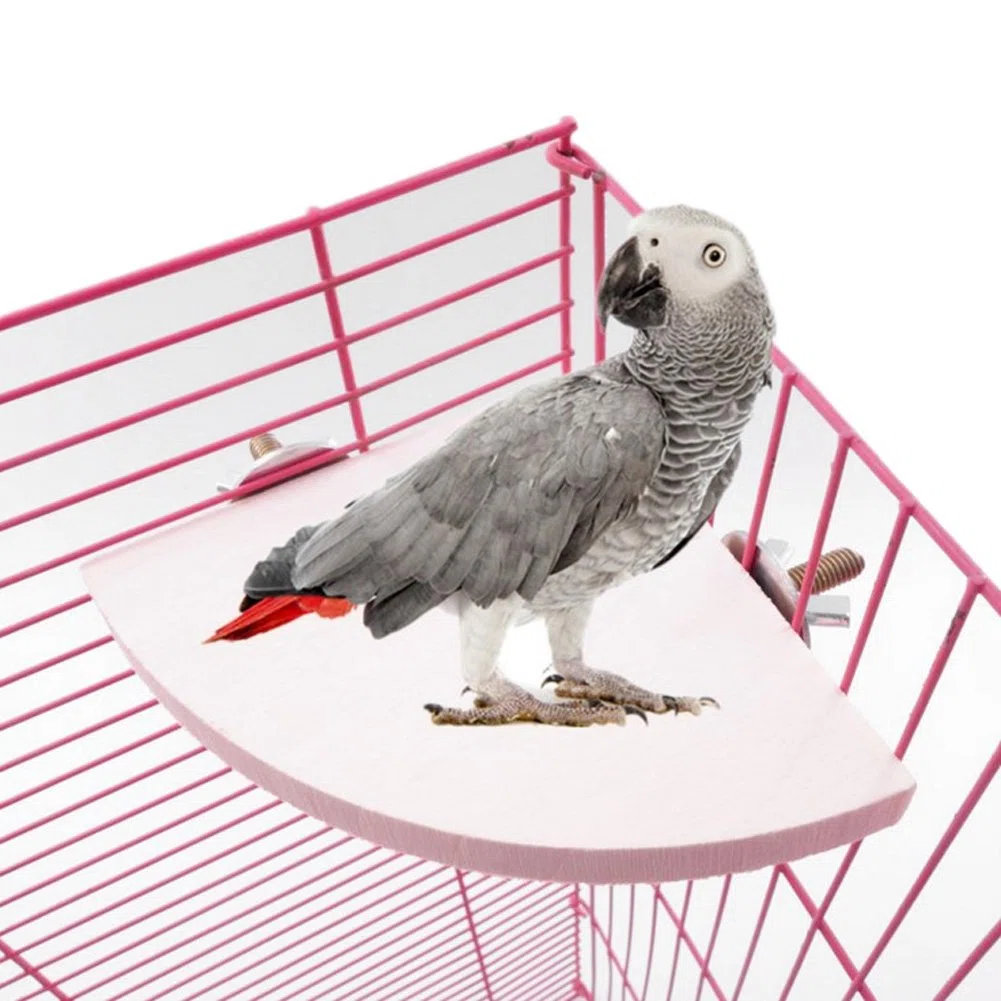 2pcs Piattaforma di Legno Gabbie per Uccelli Posatoio Legno Gabbia per Uccelli Accessorio per Voliera per Nidi Piattaforma Giocattolo per Pet Pappagallo di Criceto Caldo