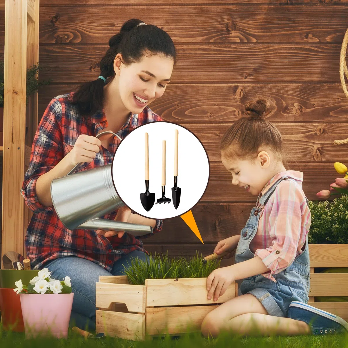 BORDEAG Setaccio da Giardino Rotondo,20 Cm Setaccio da Giardino in Acciaio Inox con 5 Inserti Intercambiabili 3,6,9,10,12 mm E Pala,Setaccio per Terreno Rotondo,Setaccio Rotondo da Giardino per Terra