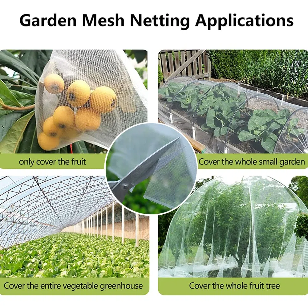 Rete per insetti a maglie strette， Polyethylene Garden Mesh Netting Cover For Plants Vegetables Flowers Orchards Multiple Sizes(Taille Du Trou:1mm,7x8m)