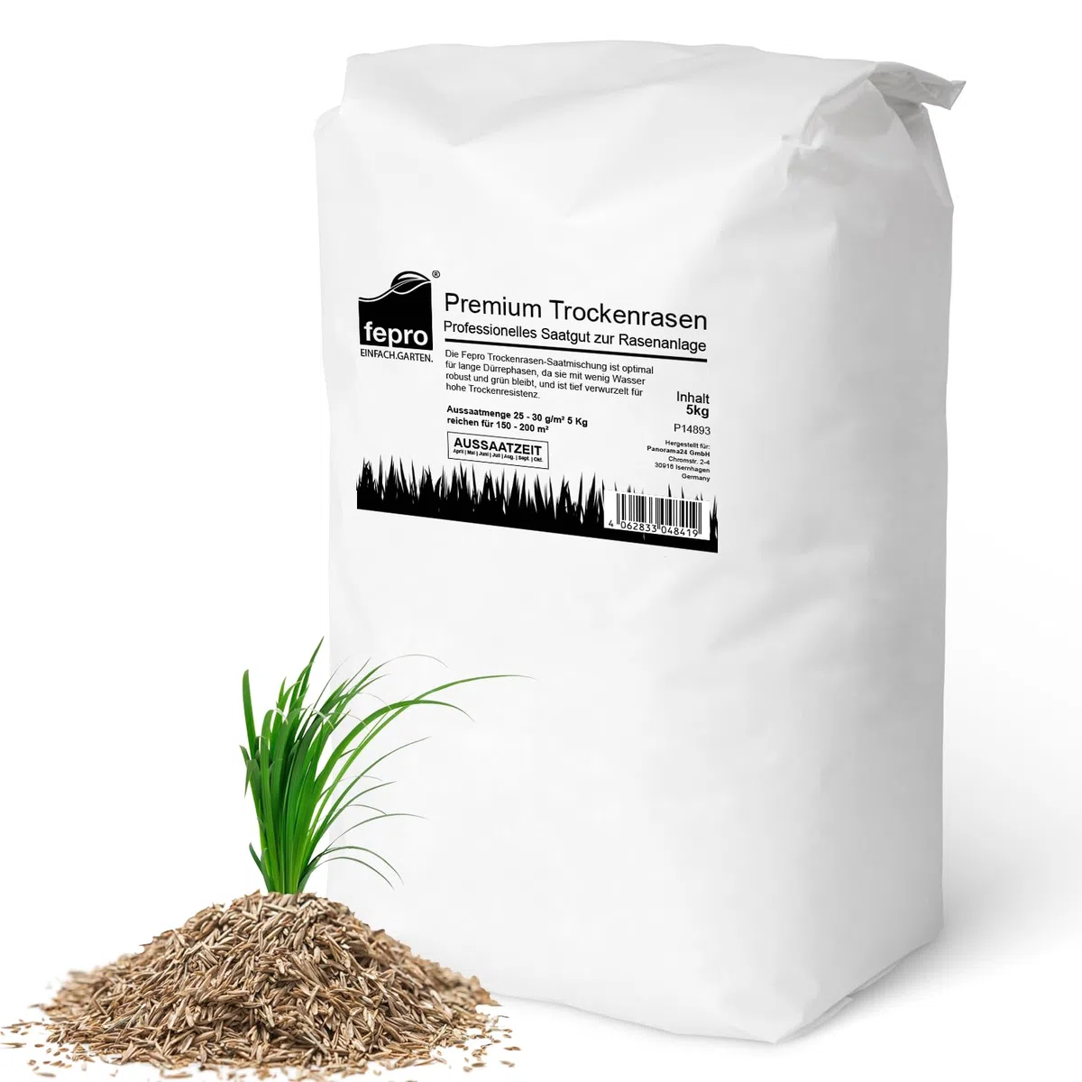 5 kg di semi di erba secca, resistenti alla siccità, per erba secca e ombreggiata, semi di erba a germinazione rapida, 200 m², ideali per semi di erba e semina