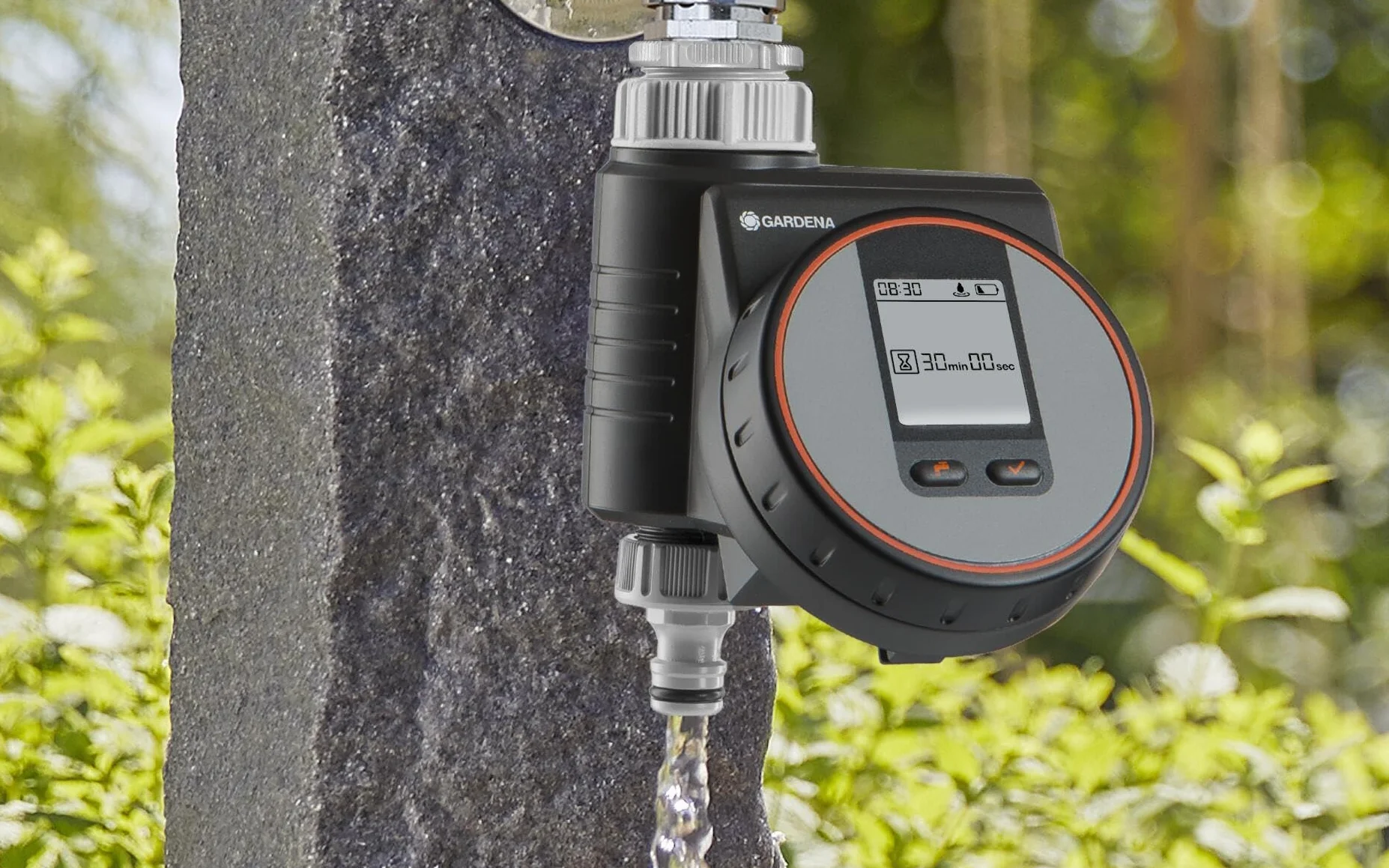 Gardena Programmatore per Irrigazione a Batteria FLEX: per Micro Irrigazione Automatica a Goccia di Piante in Vaso su Balconi e Terrazzi, per Rubinetti da 26,5 mm e 33,3 mm (1890-20)