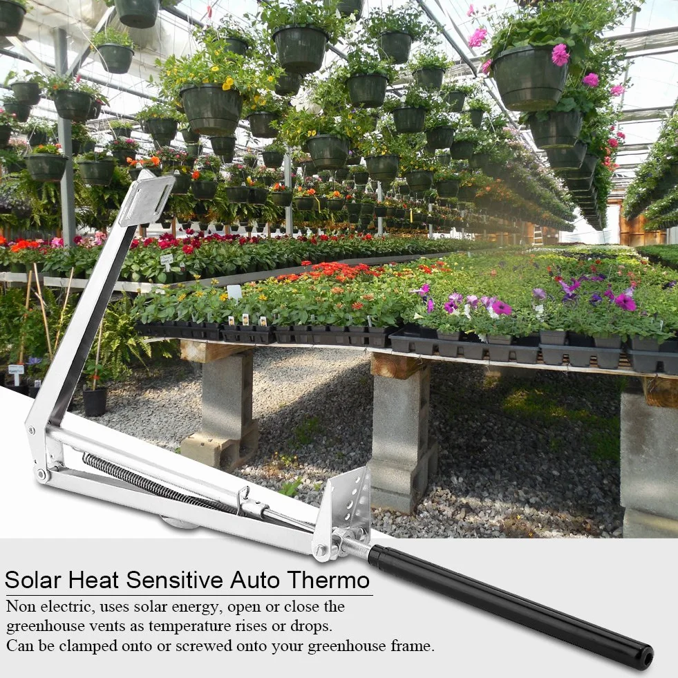 Apricancello Automatico per Serra in Acciaio Al Carbonio e Alluminio Anodizzato per Ventilazione Naturale con Sensore di Calore Solare per Serre di Diverse Dimensioni