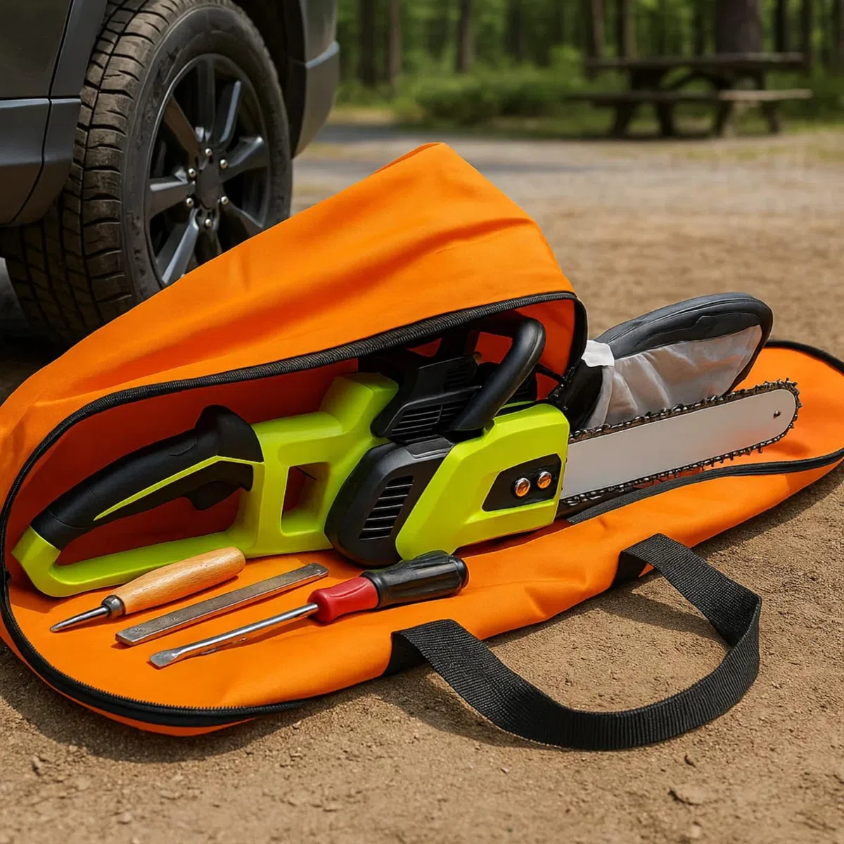Chainsaw Bag Carrying Case Portable Protection Waterproof Holder Fit for Stihl Husqvarna 12''/14''/16'' Chainsaw Storage Bag(Orange)