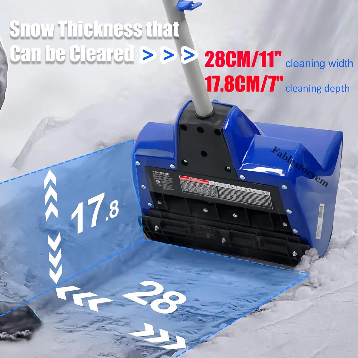 Pala da Neve Senza Fili da 24V e 28CM, Spazzaneve a Batteria, Pala da Neve Elettrica, Distanza di Lancio di 6M, Batteria Agli Ioni di Litio da 24V/4,0Ah e Caricabatterie Rapido Inclusi,1Battery