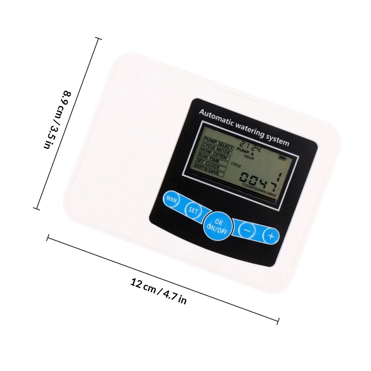 iplusmile Timer per Irrigazione Automatica Doppia Pompa, Controllo Regolabile Dell'acqua, Facile Installazione in Abs per Uso Giardino e Casa, Completo