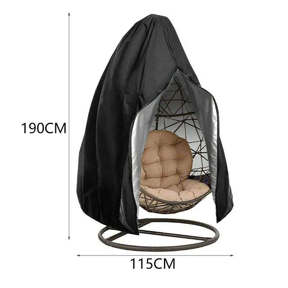 Copertura per sedia sospesa copri poltrona sospesa copertura protettiva per uova sedia coprisedia impermeabile per mobili altalene da giardino, nero (1#)