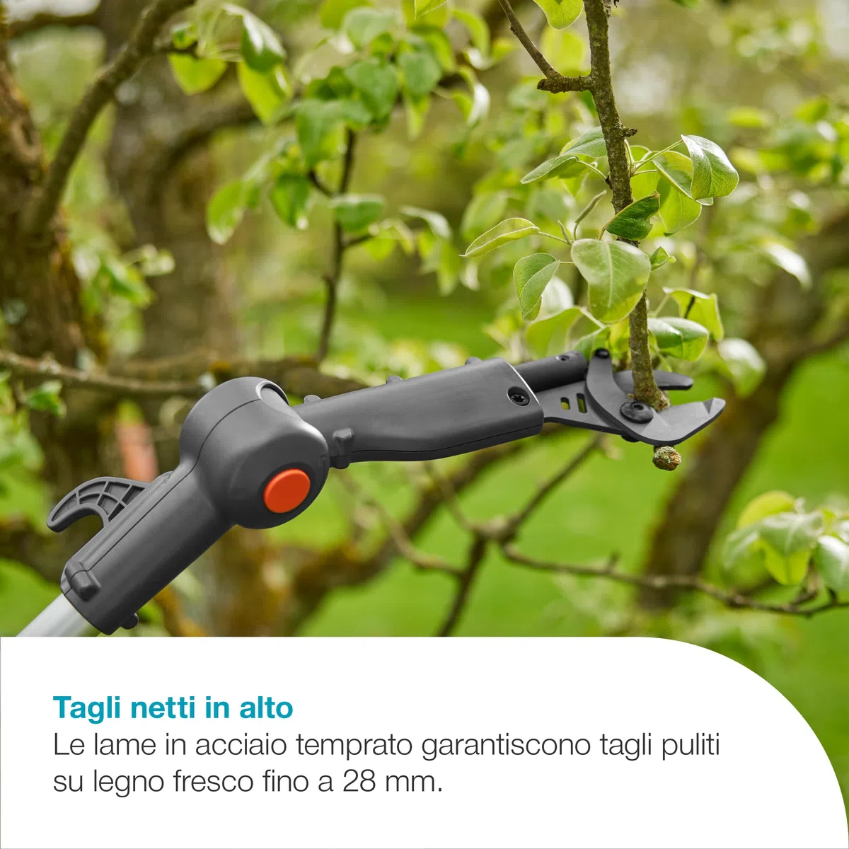 Gardena Troncarami Telescopico A Batteria HighCut 360/18V P4A Solo: Fino a 5 m, Testa inclinabile, Ergonomico, Display a LED, Senza Fili (14776-55)