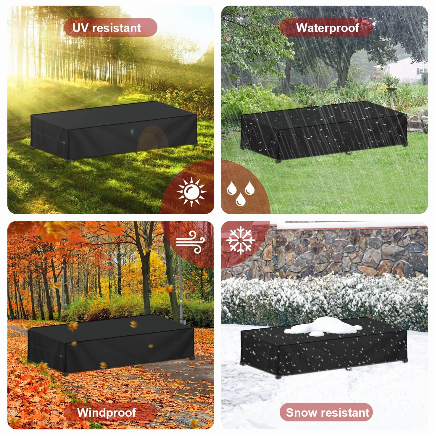 LAMUNI Copertura Sdraio da Esterno Telo Copri Lettino da Giardino, 420D Oxford Coperture per Lettini Prendisole da Giardino, Antivento, Anti-UV Copertura Impermeabile per Sdraio, 218x77x55cm