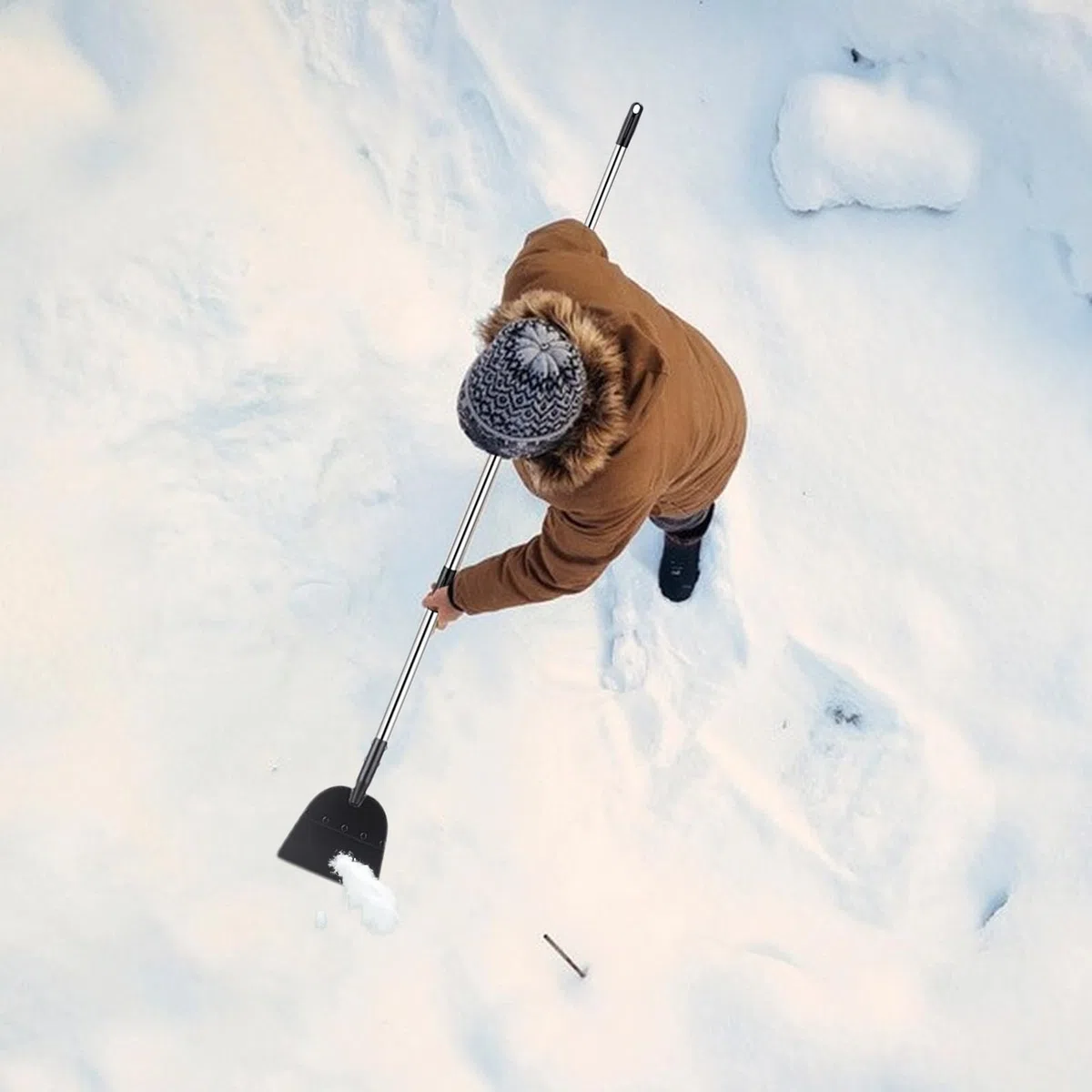 Pala per Neve Raschiatore per Rimozione Ghiaccio in Metallo Resistente | Raschia Pavimenti Esterno Resistente per Passaggio Cortile Terrazza Balcone Giardino Prato