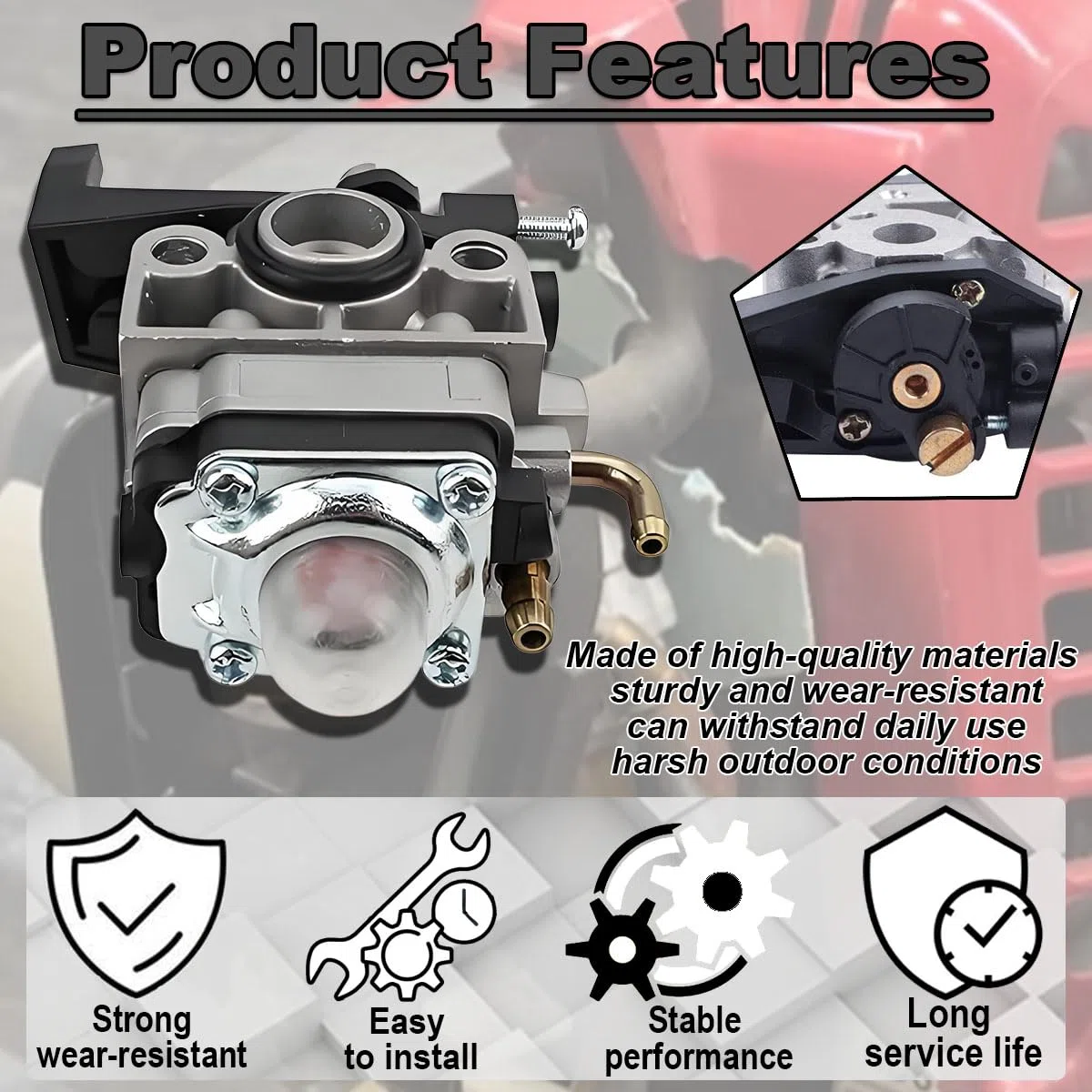 Kit carburatore GX35 per Honda GX35NT HHT35 HHT35S UMC435 4 tempi 1,3 CV per decespugliatore Rimmer Generatore Trimmer Piccoli motori Ricambi 16100-Z0Z-034 16100-Z0Z-815