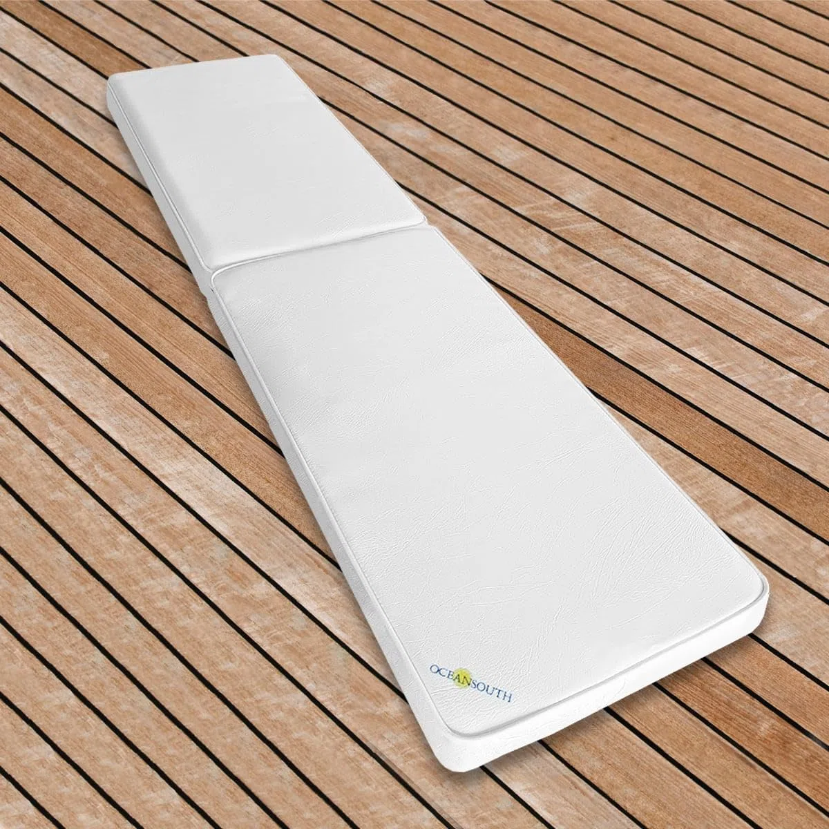 Oceansouth Cuscino per panca da barca in tessuto di poliestere (bianco, 370 mm x 1300 mm)