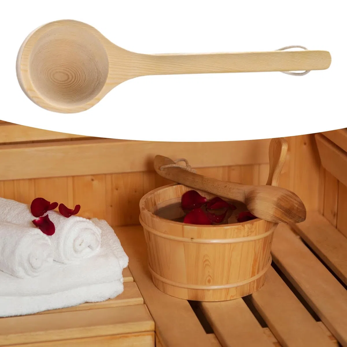 rockible Fornitura di Cucchiai per Sauna Cucchiaio per Mestolo Fatto a Mano per Sauna, Cucina Spa