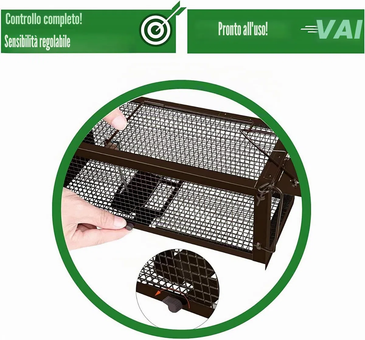RatzFatz Gabbie Trappola, Trappola Topi● Vincitore 2021 ● Professionale, Giardino e Casa, Set trappola animali, Conigli e Criceti, Sensibilita` Regolabile, Multiuso, Gabbia, Caccia