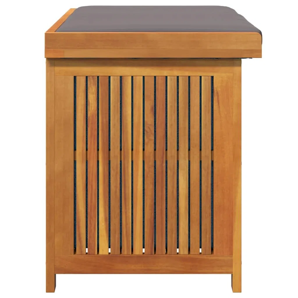 Gecheer Scatola per Cuscini da Esterno, Contenitore di stoccaggio con Coperchio e Borsa Impermeabile, 90 x 50 x 60,5 cm, Legno massello di Acacia, per Arredamento Giardino e terrazza