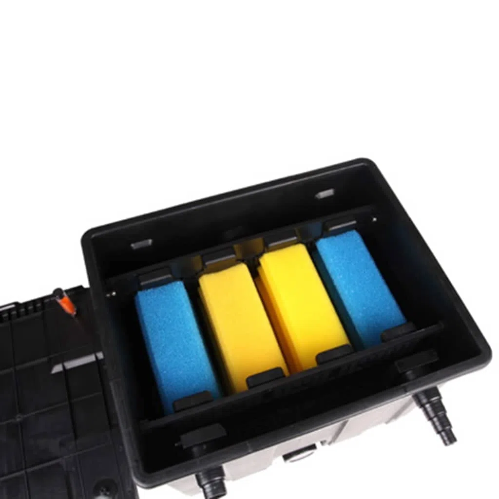 Filtro biologico per laghetto da 8000 l/h, per laghetti fino a 12000 litri, filtro biologico con uscita dello sporco e indicatore di temperatura, pulizia dell'acqua per laghetti fino a 6000 litri con