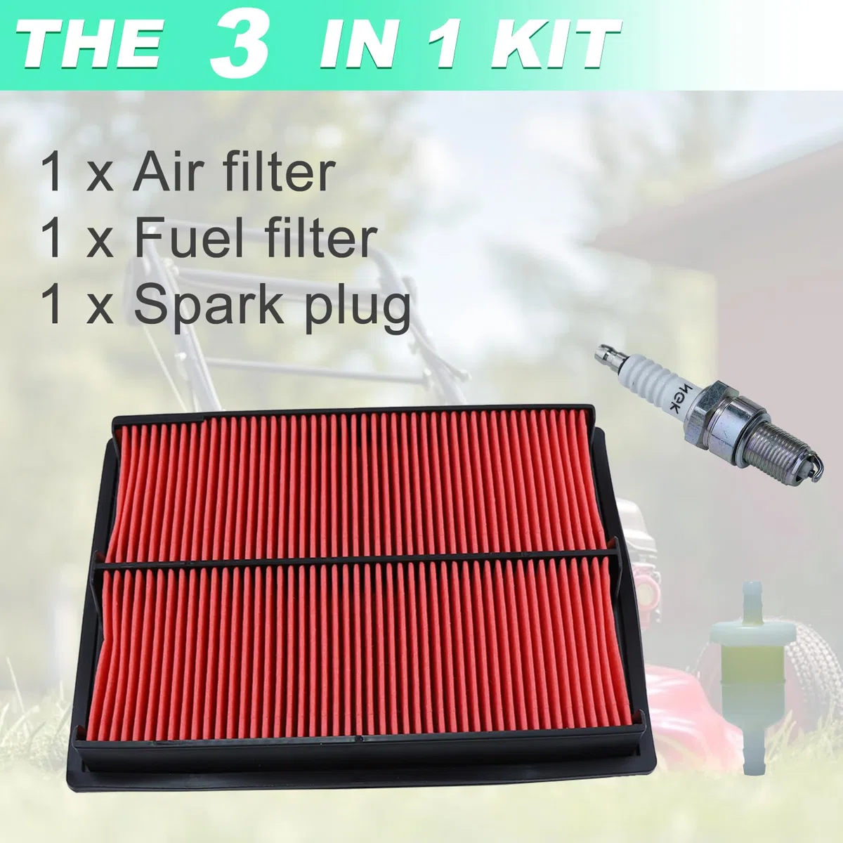 Filtro Aria con Prefiltro per Honda GX620 GX610 GX670 e Motore 18CV 20CV 24CV, ADEFOL Filtro dell'aria con Candela e Filtro Carburante Pezzi di Ricambio Accessorio Motore
