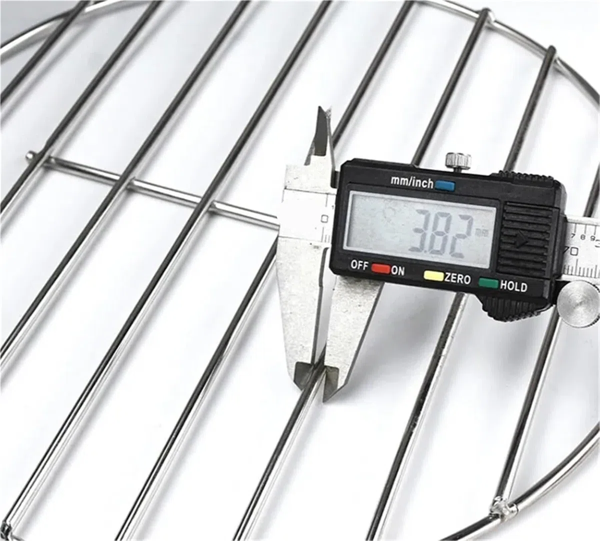 Rete a rete per barbecue in acciaio inox, griglia rotonda per arrostire pancetta e verdure, accessorio da cucina versatile, varie dimensioni (43,5 cm)
