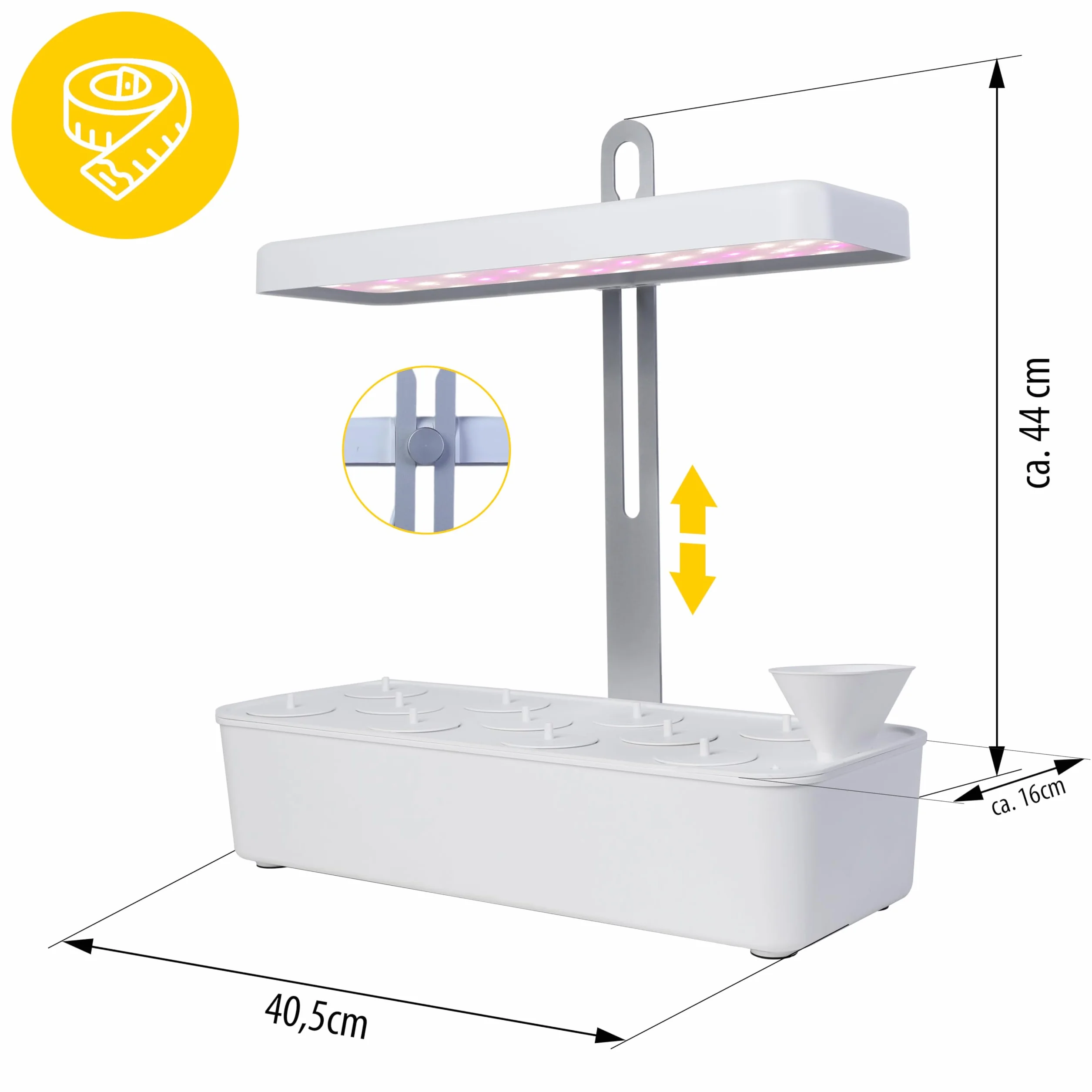 Northpoint Sistema di coltivazione idroponica a LED, lampada per piante, per giardino di erbe aromatiche, lampada da serra, 22 W, 1350 lumen, 10 piantine, altezza regolabile, timer