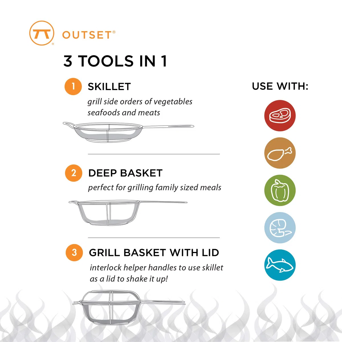 OUTSET Chef Outdoor da griglia e Padella