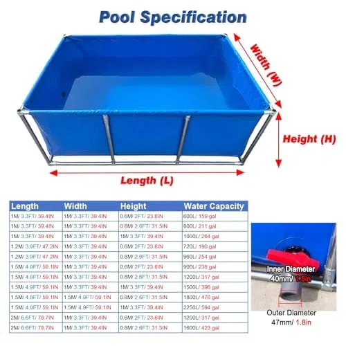 Piscina fuori terra con struttura in acciaio, facile da montare e durevole, perfetto per rinfrescare l'estate del cortile