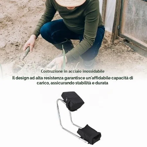 aqxreight Sedile per Ginocchio da Giardino in Acciaio Inossidabile per Giardinaggio, Salvaspazio, Riduce al Minimo L'affaticamento della Vita del Ginocchio, Adatto per Lavori Agricoli,