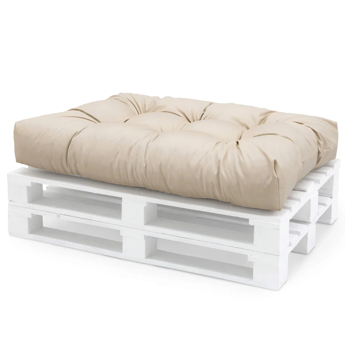 Spatium Cuscini per Pallet Sfoderabili Impermeabile Rivestimento Trapuntato Euro sedile schienale 20 cm di spessore Beige Sedile 120x60x15