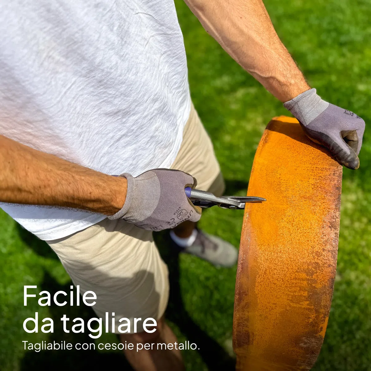 UNIGARDIA Bordura per Giardino in Acciaio Corten 10 m - Bordura per Aiuola in Metallo, Altezza 14 cm - Installazione Facile - Bordo per Prato in Ruggine, 1 Paio di Guanti Inclusi