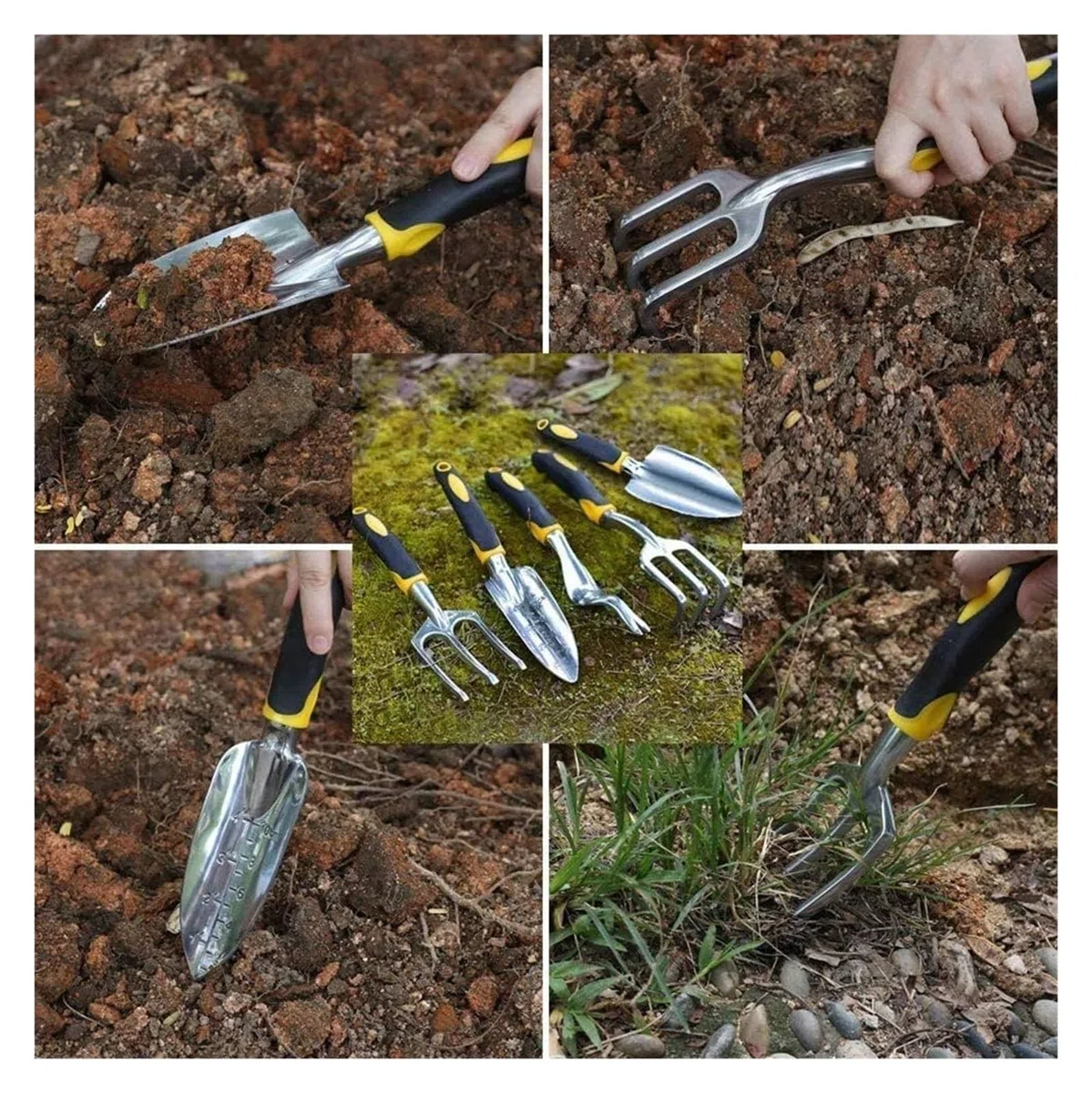 Banderuola da esterno Confezione da 5 set di attrezzi da giardinaggio in lega di alluminio for uomini e donne