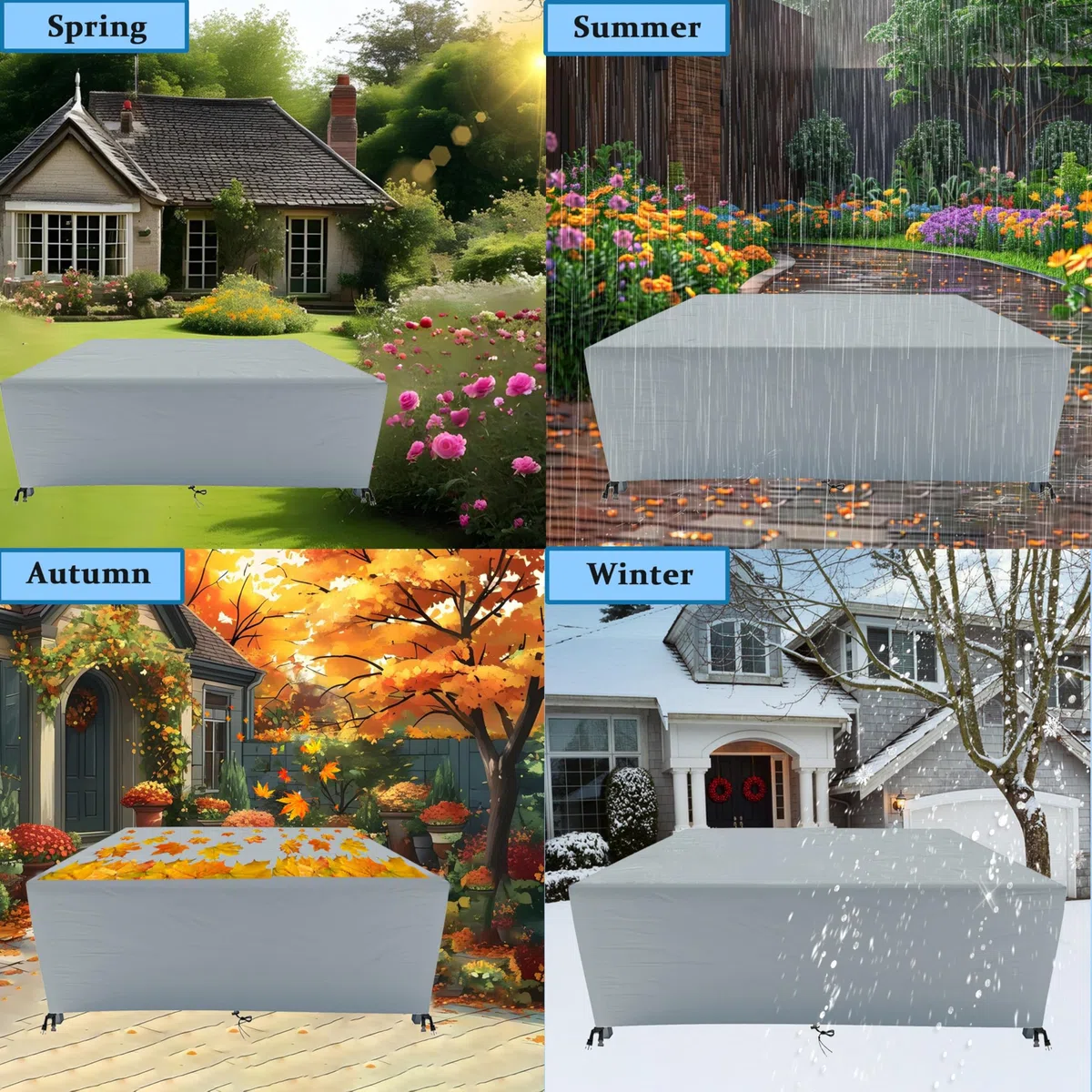 HNKDKJ Copertura Per Mobili da Giardino 180x80x45cm/LxWxH Tessuto Oxford 420D Copritavolo Tavolo da Esterno Copritavolo Esterno Impermeabile Antivento Anti-UV Copertura Tavolo Esterno Rettangolare